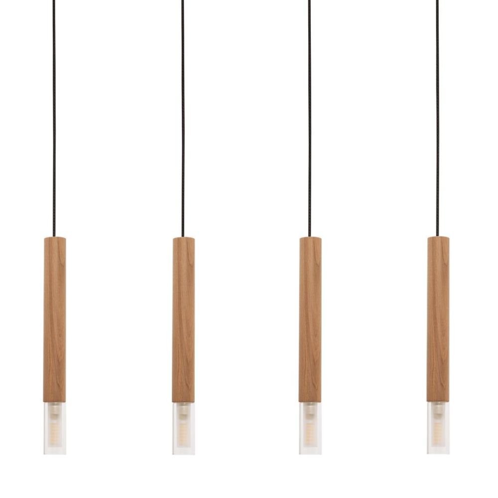Lampa wisząca nad stół na 4 żarówki MADERA – drewniane tuby - zdjęcie 2